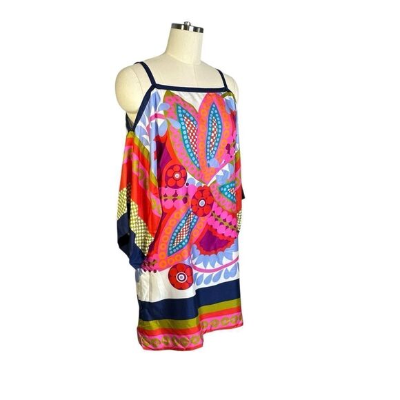 Tibi Floral Print Silk Off the Shoulder Mini Dress | Size 8 - Picture 8 of 8
